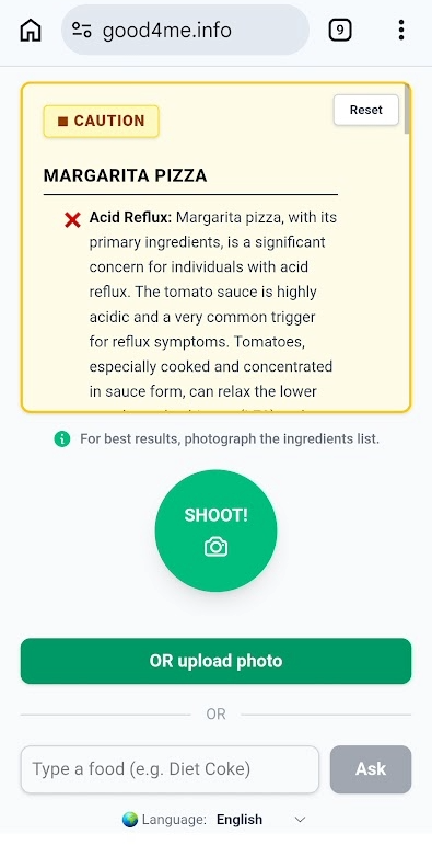 Good 4 Me App Interface